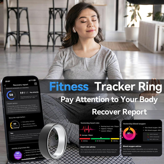 Smart Fitness Tracking Ring with Sleep & Health Monitor