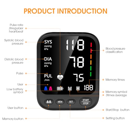 Automatic Upper Arm Blood Pressure Monitor for Home Use