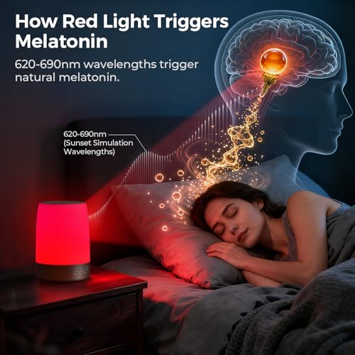Smart Red Light Therapy Lamp with Sleep Sound Machine