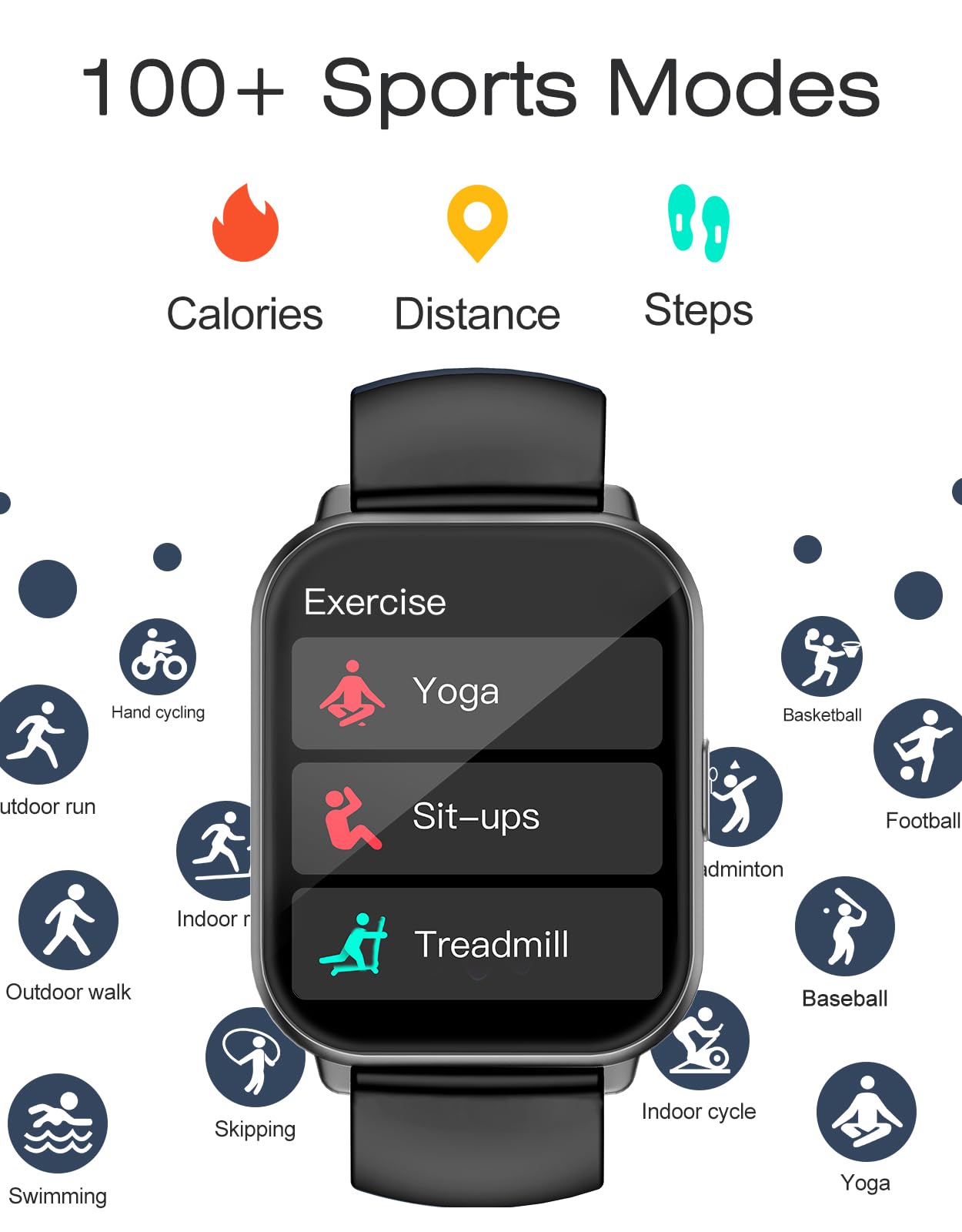 Smart Fitness Watch with Heart Rate & Sleep Monitoring