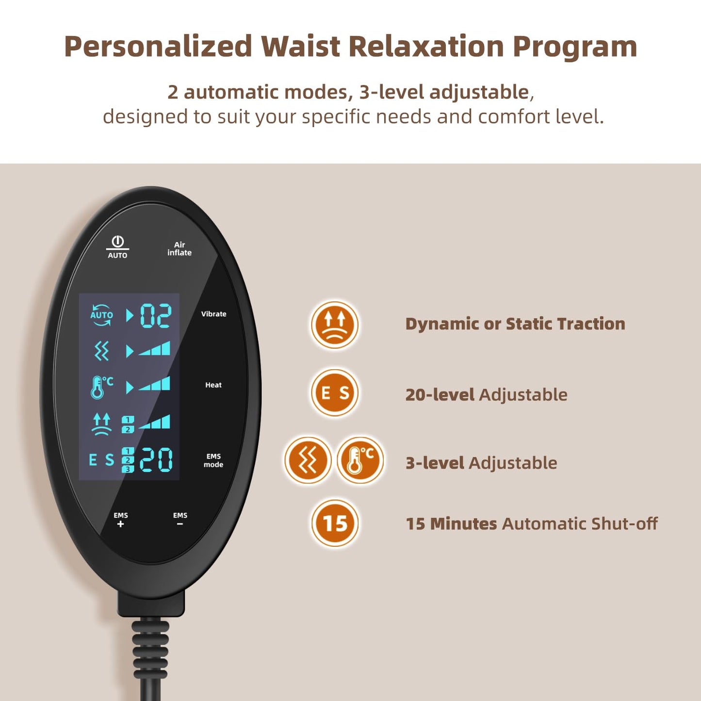 Electric Lumbar Traction Device for Back Pain Relief