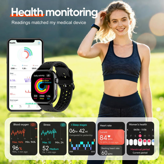 Smart Fitness Watch with Heart Rate & Sleep Monitor