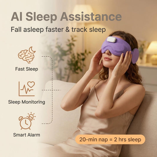 AI Smart Sleep Mask with Headphones & White Noise