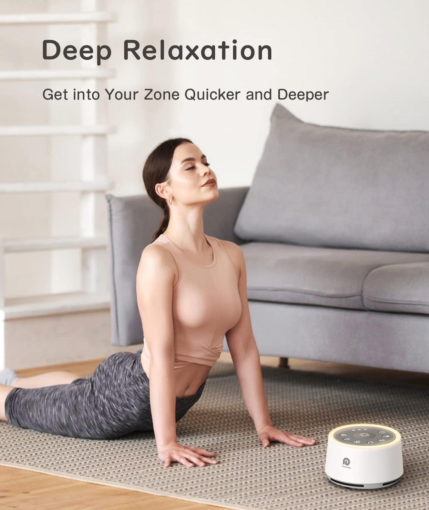 White Noise Sleep Machine with Night Light & Timer