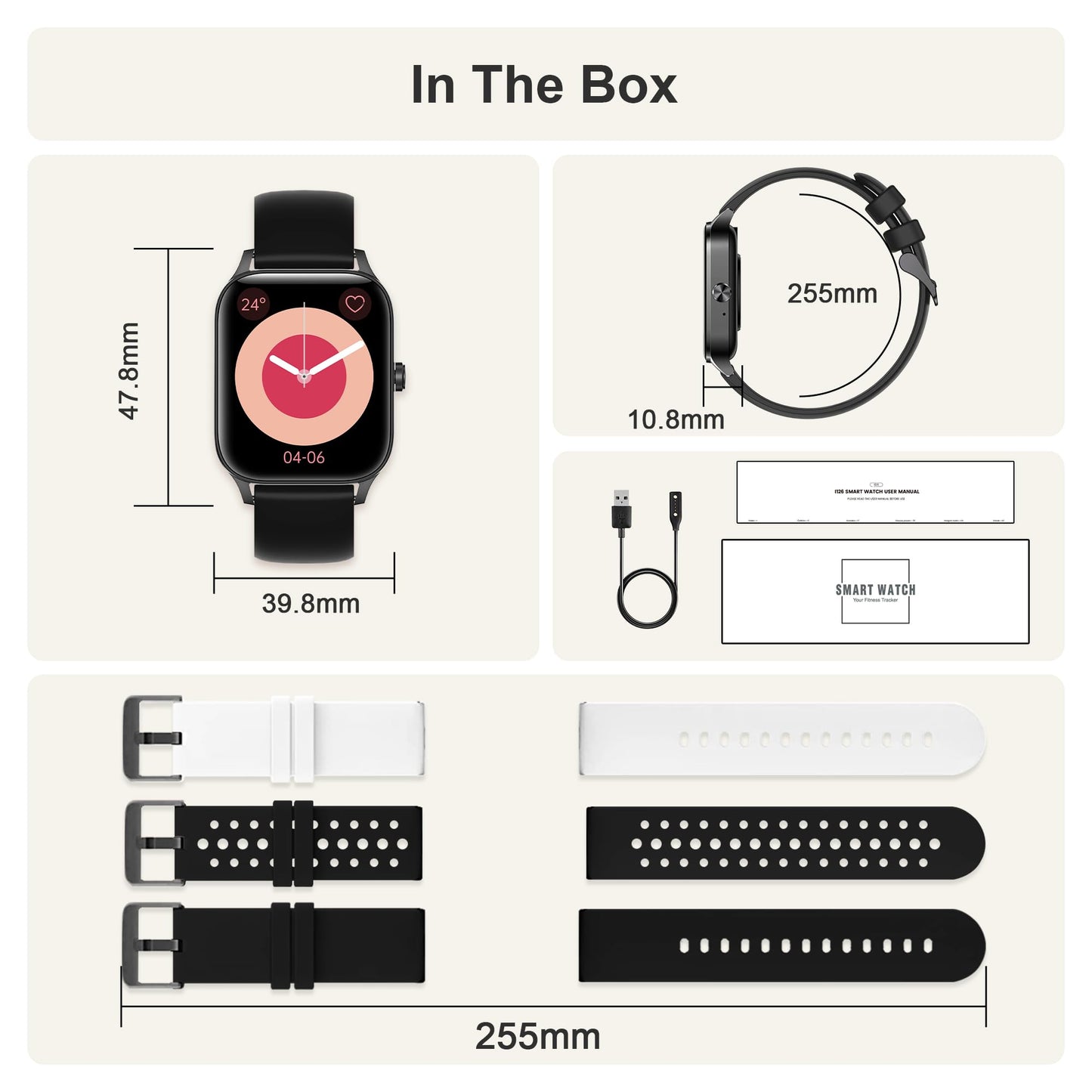 Smart Fitness Watch with Heart Rate & Sleep Monitoring
