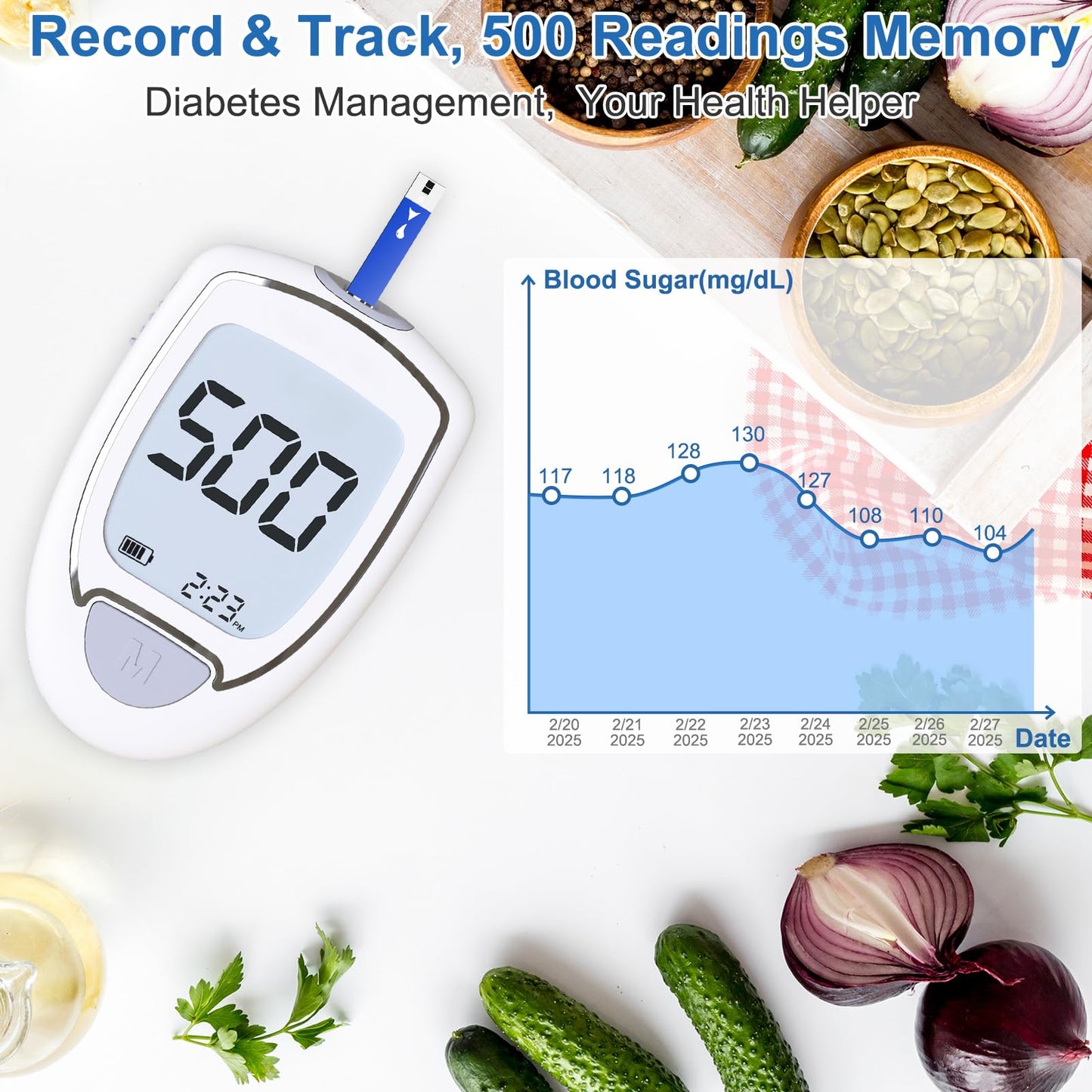 Blood Glucose Monitor Kit for Daily Health Monitoring