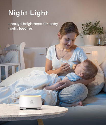 White Noise Sleep Machine with Night Light & Timer