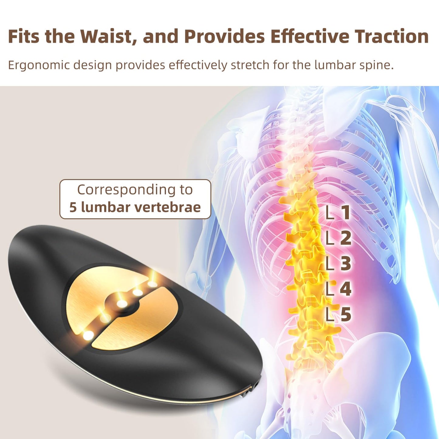 Electric Lumbar Traction Device for Back Pain Relief