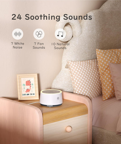 White Noise Sleep Machine with Night Light & Timer