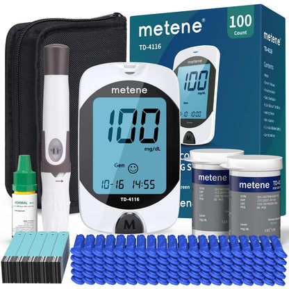Metene Blood Glucose Monitor Kit with Glucometer Strips