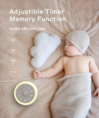 White Noise Sleep Machine with Night Light & Timer