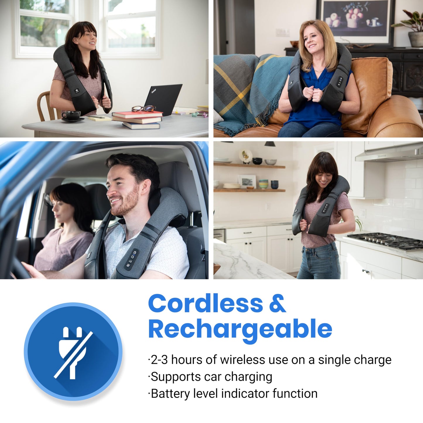 Etekcity Cordless Neck & Back Massager with Heat